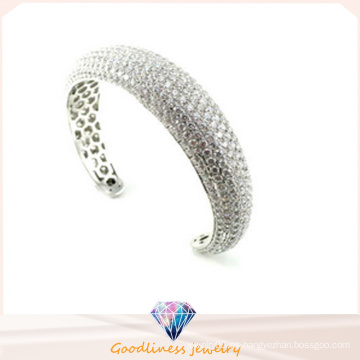 2015 Rodio plateado AAA Cubic Zircon 925 Brazalete de Plata de Ley (G41224s)